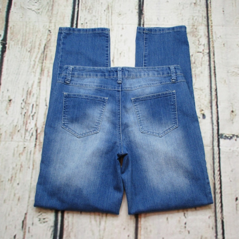Elite Juniors Destroyed Distressed Boyfriend Jeans - Picture 3 of 6
